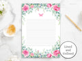 Pink Roses Stationery Floral Lined Paper Printable Stationery Paper Journal Paper Digital Stationary Paper Pretty Stationery Penpal Graphic Tee – Soft Feel · Trending Graphic Apparel