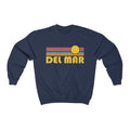 Del Mar California Crewneck Sweatshirt Retro Sunrise Unisex Del Mar Sweatshirt Personalization Available Sweatshirt – Fan Favorite · Great Gift For Fans