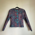 Vintage Handmade Cropped Tapestry Blazer 80s 90s Abstract Print Size Small Graphic Tee – Soft Feel · High-Quality Print