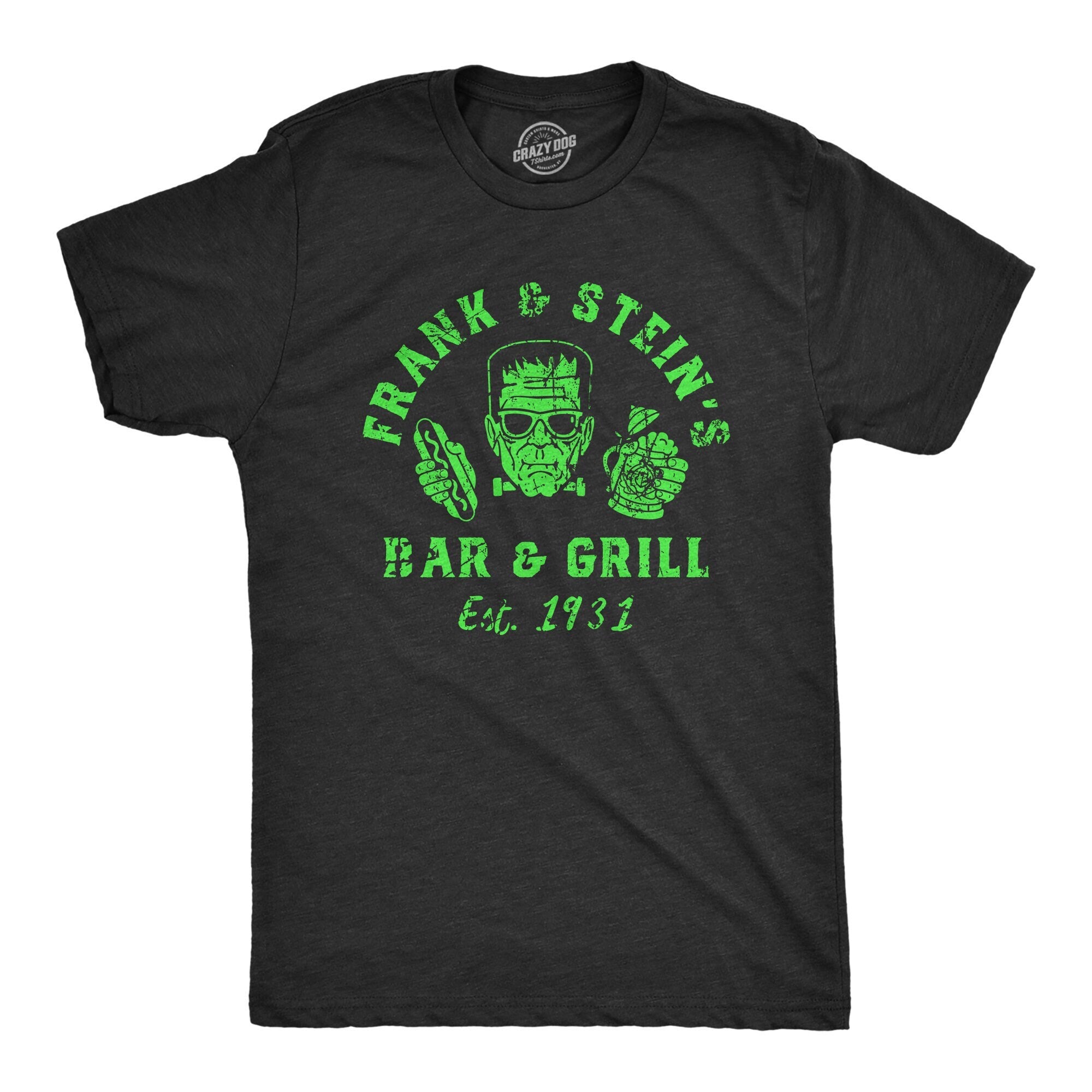 Frank and Steins Bar and Grill Halloween Shirt Frankenstein Shirts Funny Halloween Shirt Halloween Costume Shirt Drinking Shirts Graphic Tee – Soft Feel · Great Gift For Fans