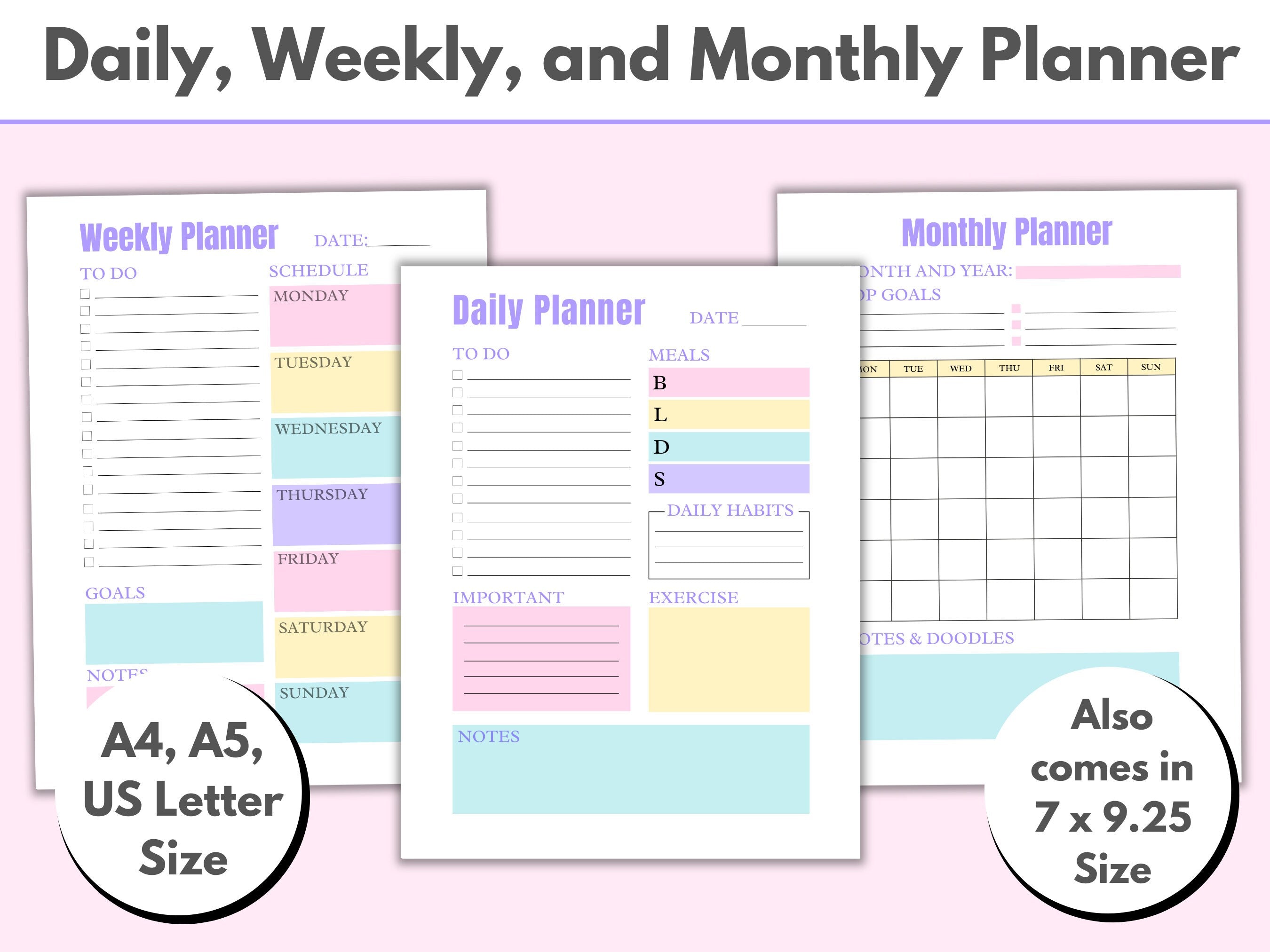 Cute Printable daily planner Printable weekly planner printable Monthly planner printable calendar cute planner Planner set inserts Graphic Tee – Warm & Stylish · Trending Graphic Apparel