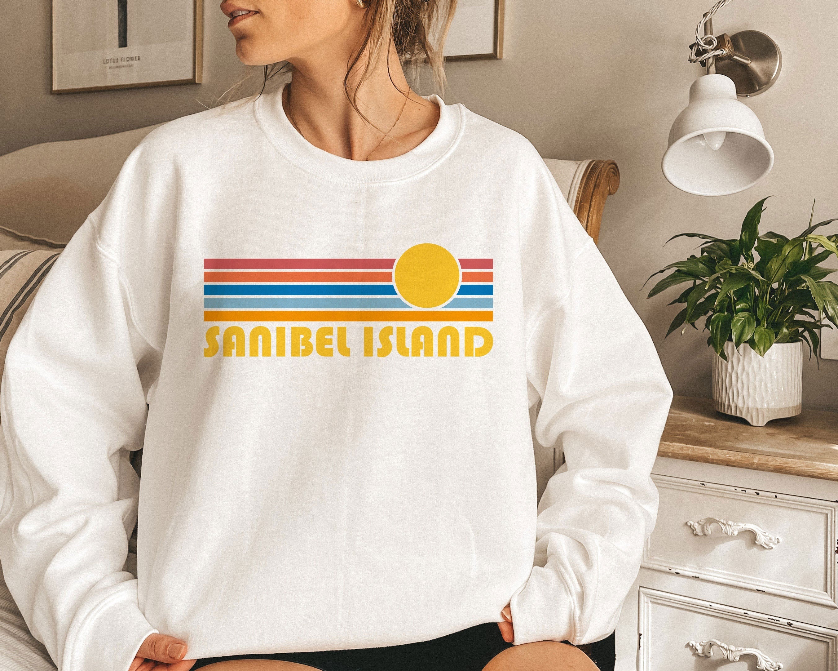 Sanibel Island Florida Sweatshirt Retro Sunset Unisex Sanibel Island Sweater Personalization Available Sweatshirt – Warm & Stylish · High-Quality Print