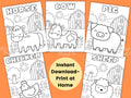 Farm Animal Coloring Pages for Kids Farm Activity Sheet Farm Birthday Party Farm Party Supplies Toddler Coloring Pages Preschool Graphic Tee – Fan Favorite · Trending Graphic Apparel