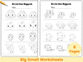 Big Small Worksheets Preschool Worksheets for Kids Kindergarten Worksheets Homeschool Worksheets Toddler Learning Activity Printable Graphic Tee – Warm & Stylish · High-Quality Print