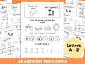Preschool and Kindergarten Alphabet Worksheets Uppercase and Lowercase Alphabet Printables Phonics Worksheets Letter Sounds Worksheet Graphic Tee – Soft Feel · High-Quality Print