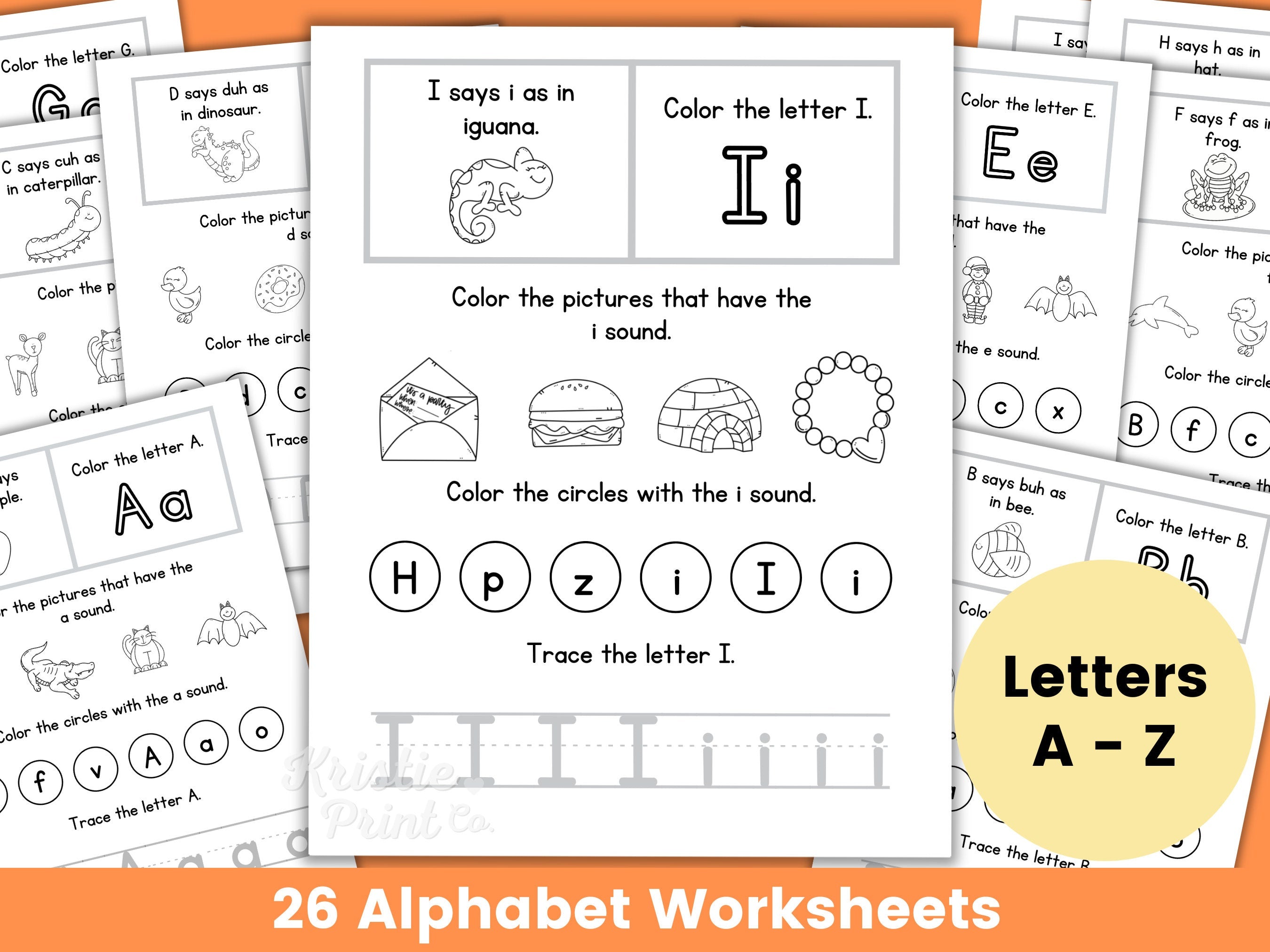 Preschool and Kindergarten Alphabet Worksheets Uppercase and Lowercase Alphabet Printables Phonics Worksheets Letter Sounds Worksheet Graphic Tee – Soft Feel · High-Quality Print
