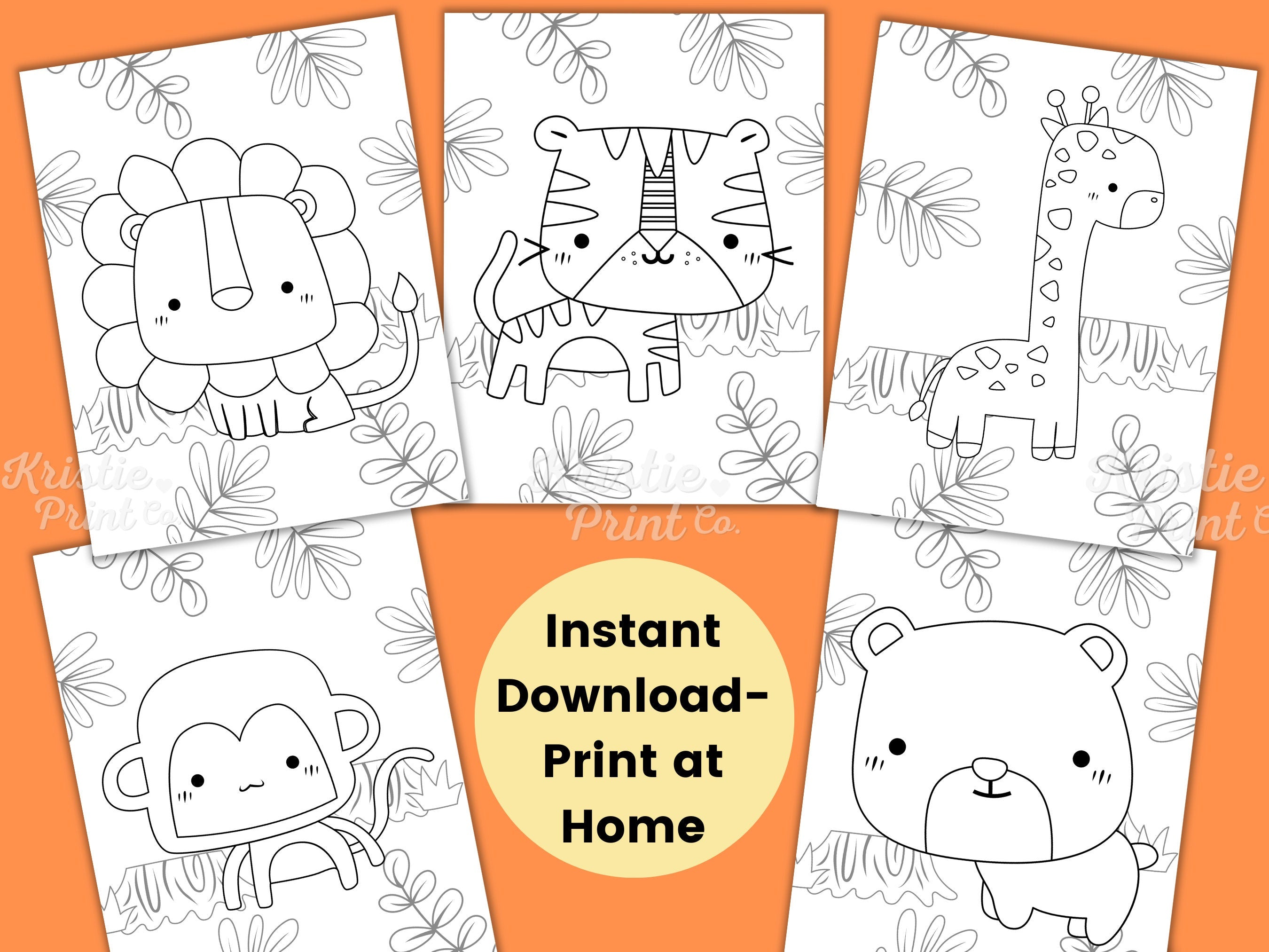 Jungle Coloring Pages for Kids Kids Party Games Safari Birthday Favor Animal Coloring Sheet Baby Shower Activities Homeschool Printable Graphic Tee – Cozy Vibes · Must-Have Style