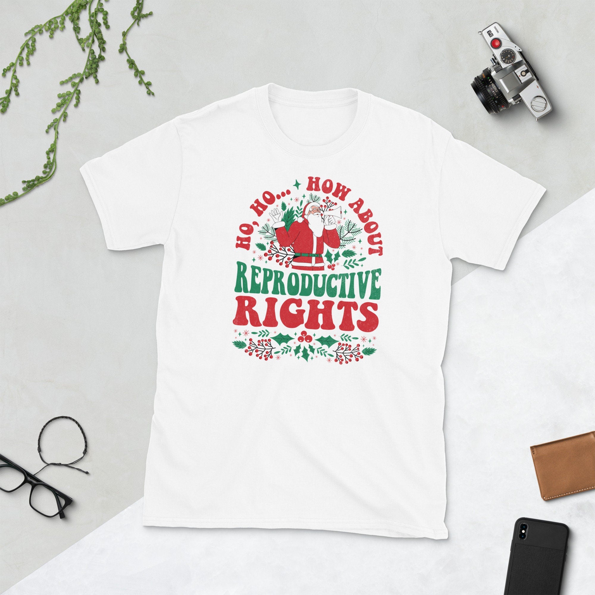How Abour Reproductive Rights Shirt Feminist Xmas Gift Repro Rights Tshirt Ho Ho Ho Santa Claus Christmas Gift Idea Graphic Tee – Warm & Stylish · Top Pick For Any Outfit