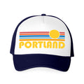 Portland Hat Retro Sunrise Foam Portland Oregon Trucker Cap Personalization Available Graphic Tee – Warm & Stylish · Great Gift For Fans