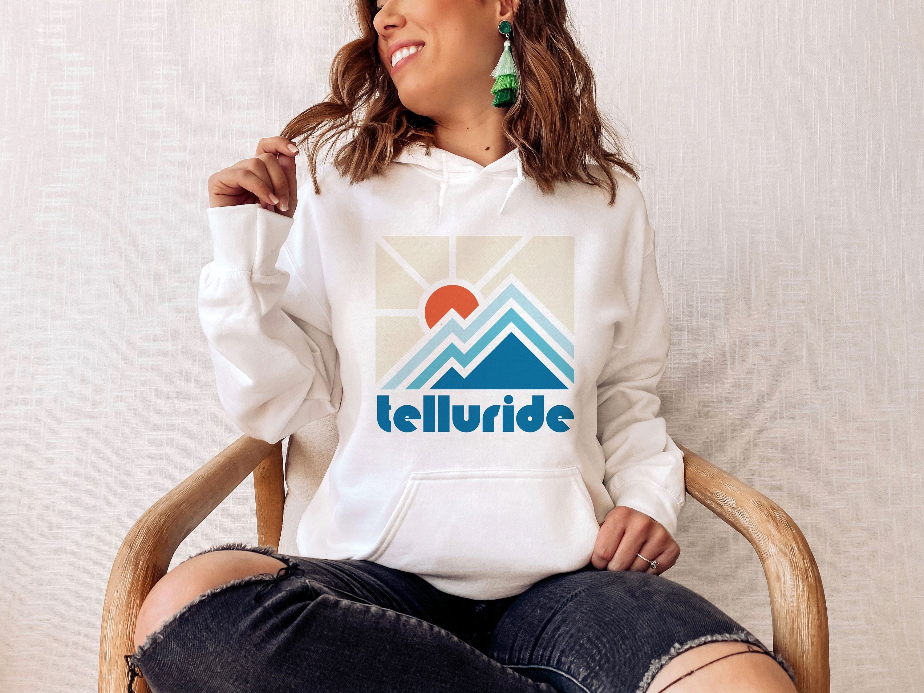 Telluride Colorado Hoodie Retro Unisex Telluride Hoodie Sweatshirt Personalization Available Hoodie – Soft Feel · Must-Have Style