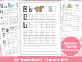 26 Letter Tracing Worksheets Handwriting Practice Worksheets for Kids Kindergarten Homeschool Printables Preschool Worksheets Lowercase Graphic Tee – Premium Graphic · Must-Have Style