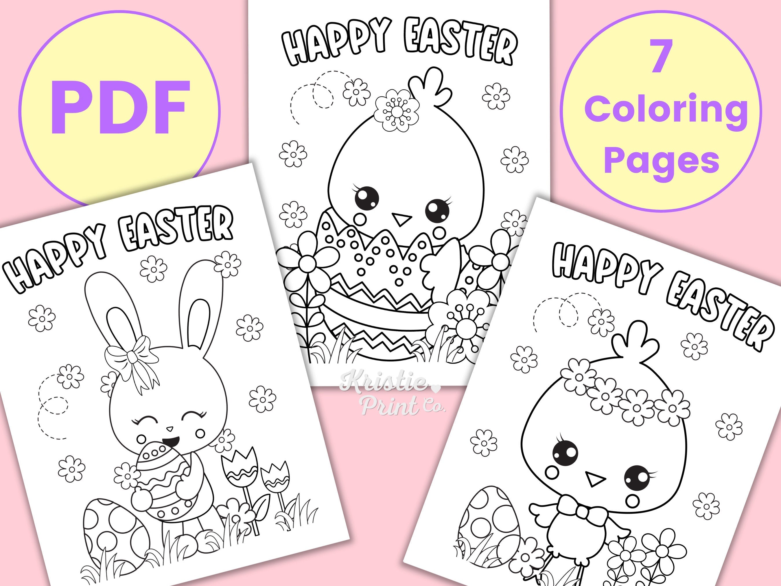 Easter Coloring Pages Printable Coloring Pages for Kids Easter Party Activity Kids Coloring Pages Easter Colouring Sheet for Preschool Graphic Tee – Warm & Stylish · Trending Graphic Apparel