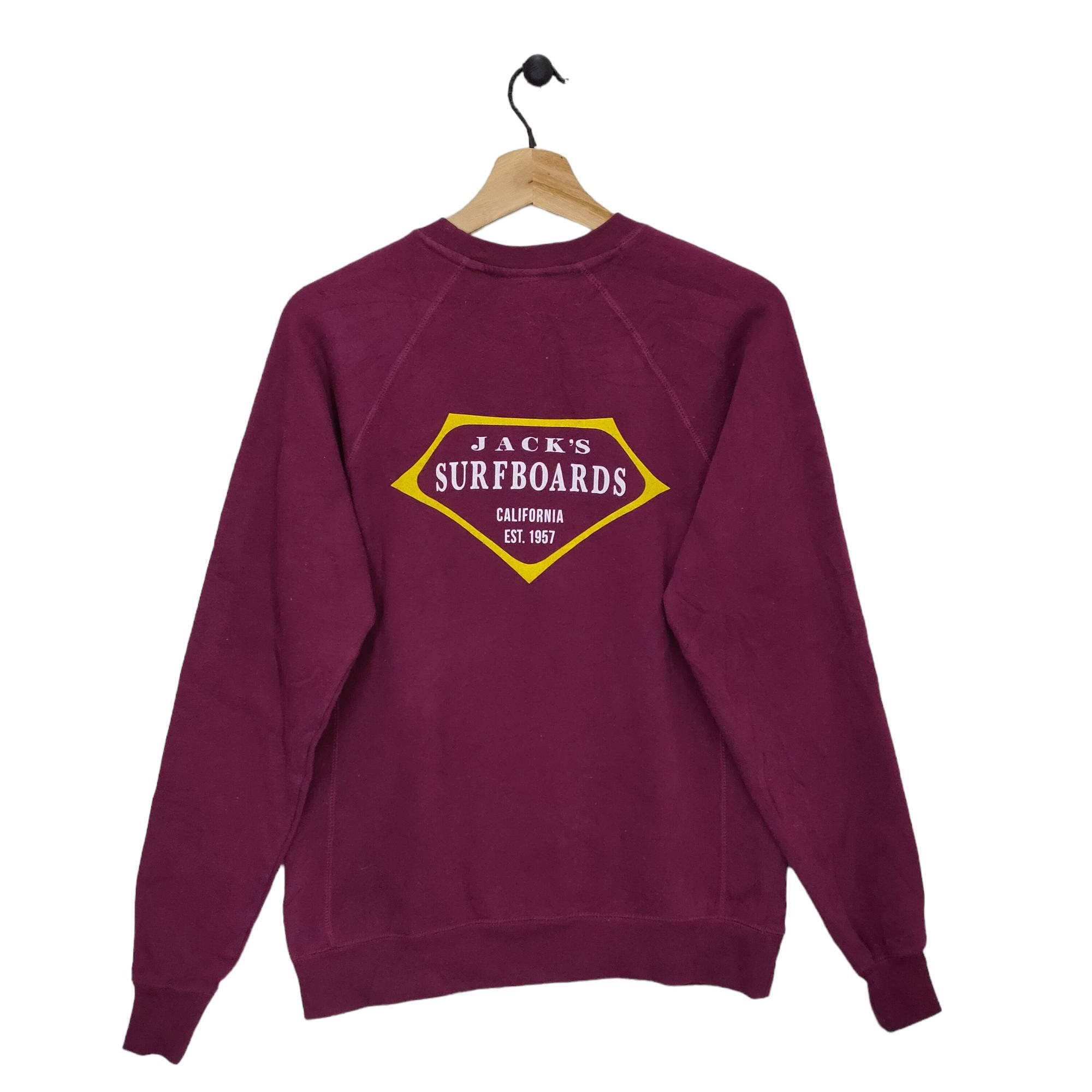 90s Jacks Surfboards Huntington Beach Sweatshirt Small Vintage California Sweater Jumper Pullover Crewneck Graphics Size S Sweatshirt – Aesthetic Look · Trending Graphic Apparel