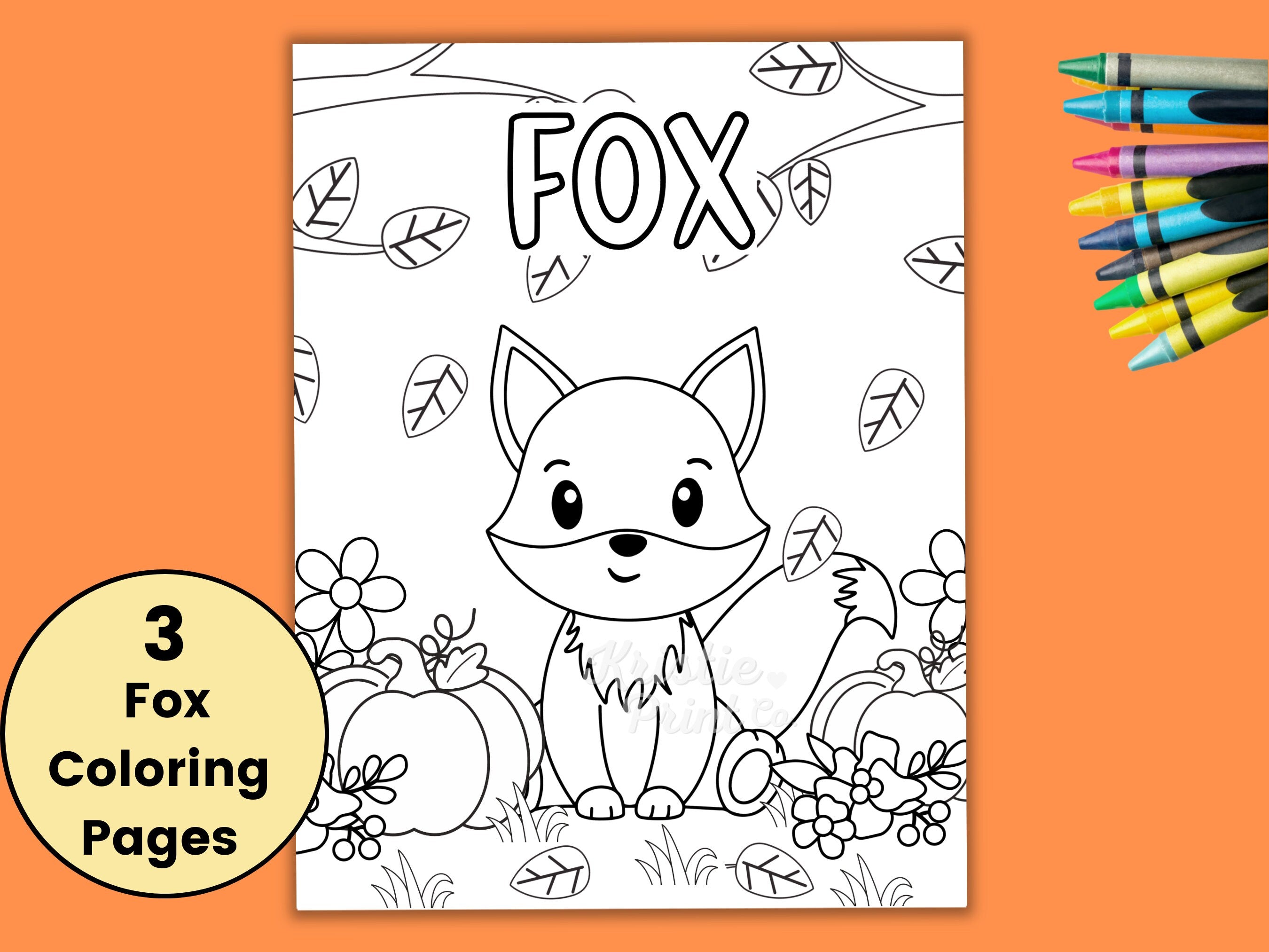 Fox Coloring Pages Coloring Pages for Kids Kids Party Games Fox Birthday Favor Animal Coloring Sheet Fall Coloring Pages Printable Graphic Tee – Fan Favorite · High-Quality Print