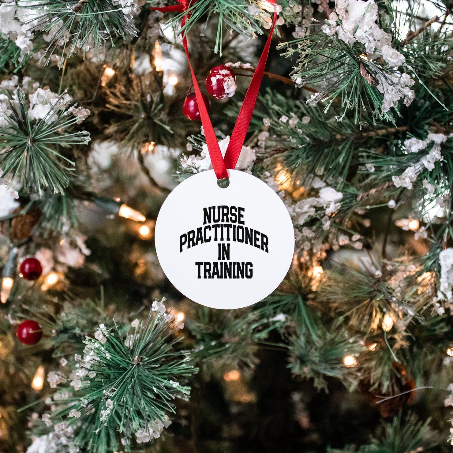 Nurse Practitioner NP Nursing Future School Student Gifts Ornament Round Christmas Stocking Stuffer Graphic Tee – Cozy Vibes · Perfect For Daily Wear