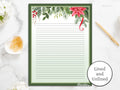 Christmas Stationery Poinsettia Stationery Christmas Writing Paper Holly Stationery Set Digital Stationery Lined Paper Printable Graphic Tee – Premium Graphic · High-Quality Print
