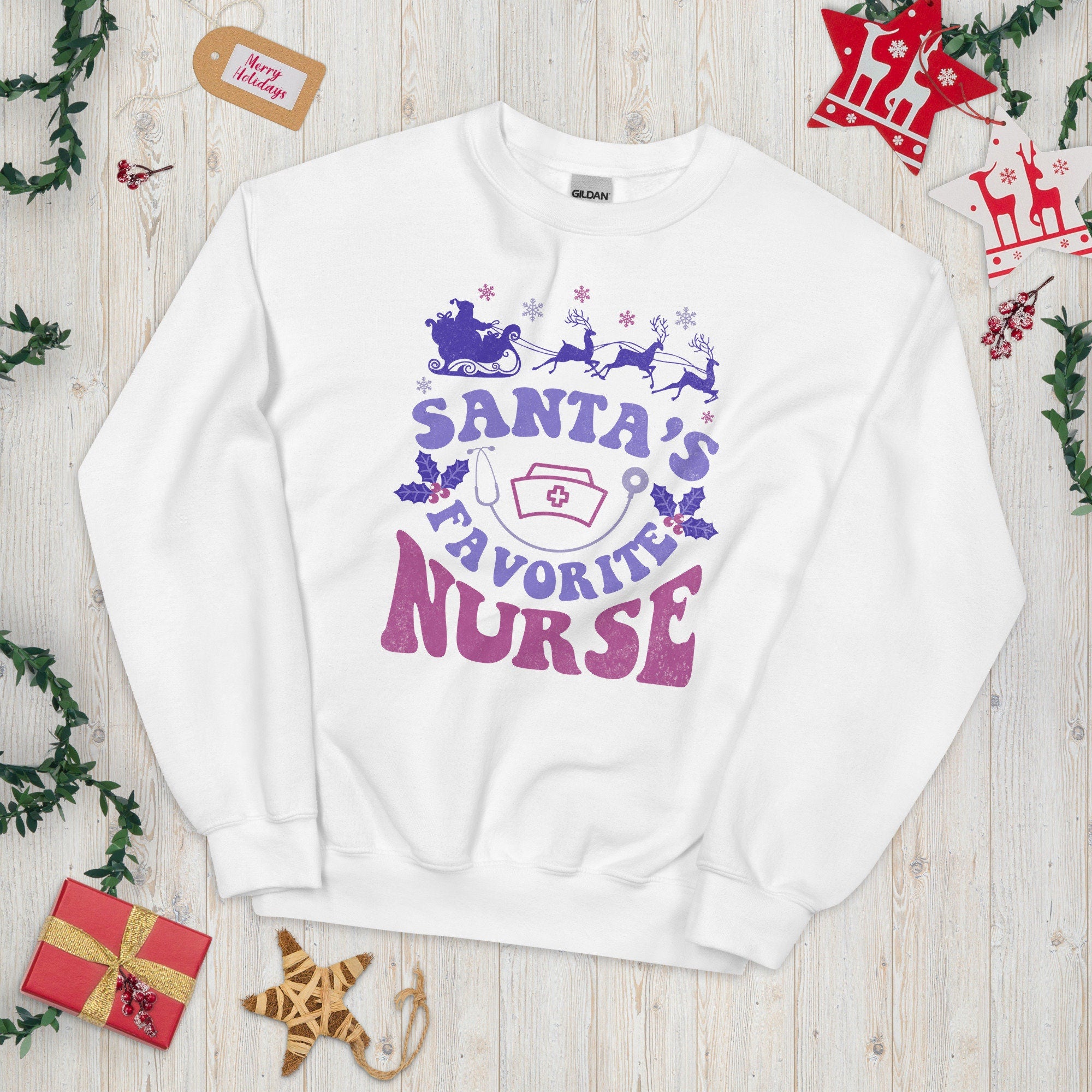 Santa39s favorite Nurse Sweater Funny Registered Nurse Sweatshirt Sweatshirt – Soft Feel · Must-Have Style