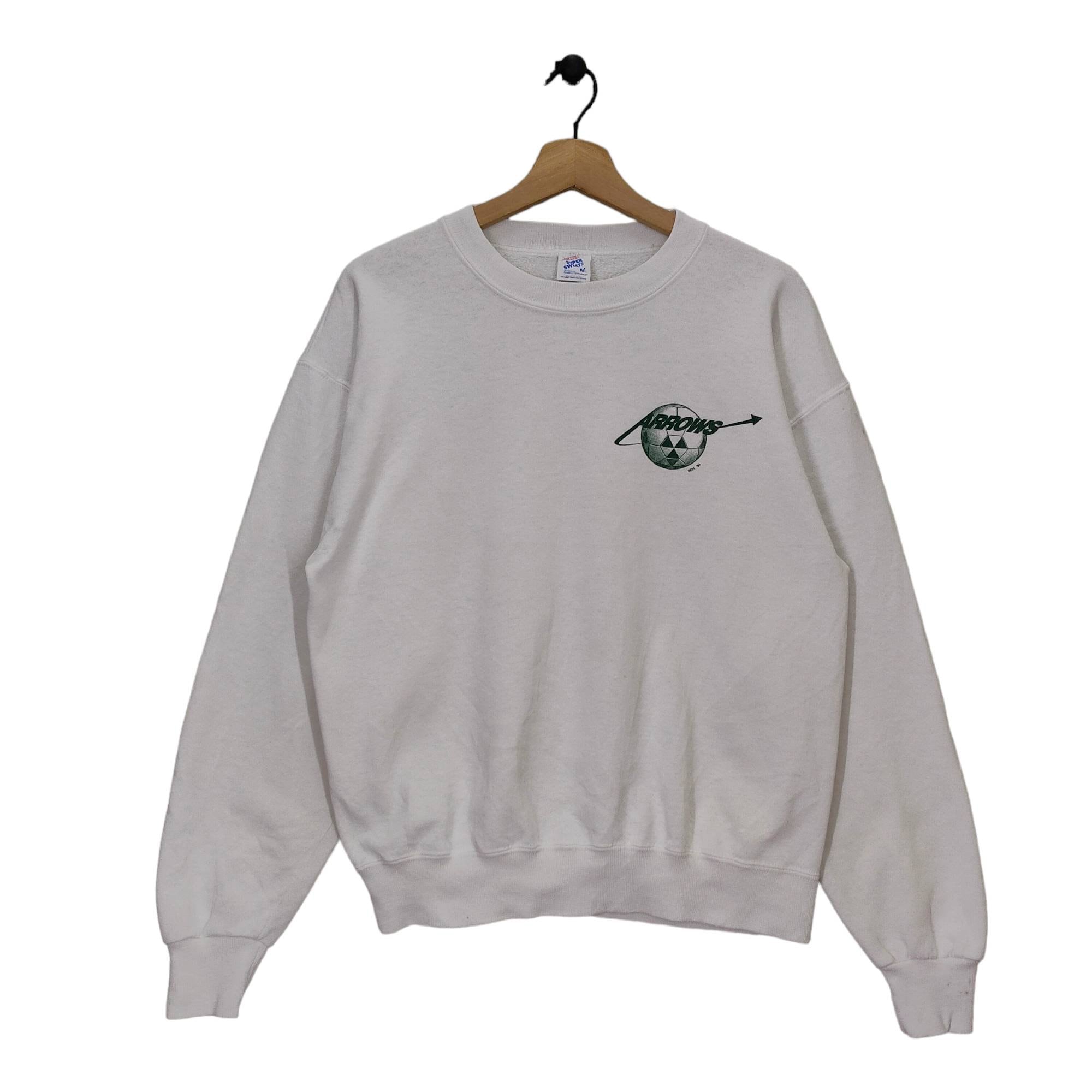 Vtg 90s Jerzees Crewneck Sweatshirt Medium Vintage Arrows Bch 94 Sweater Jumper Pullover White Size M Sweatshirt – Aesthetic Look · Trending Graphic Apparel