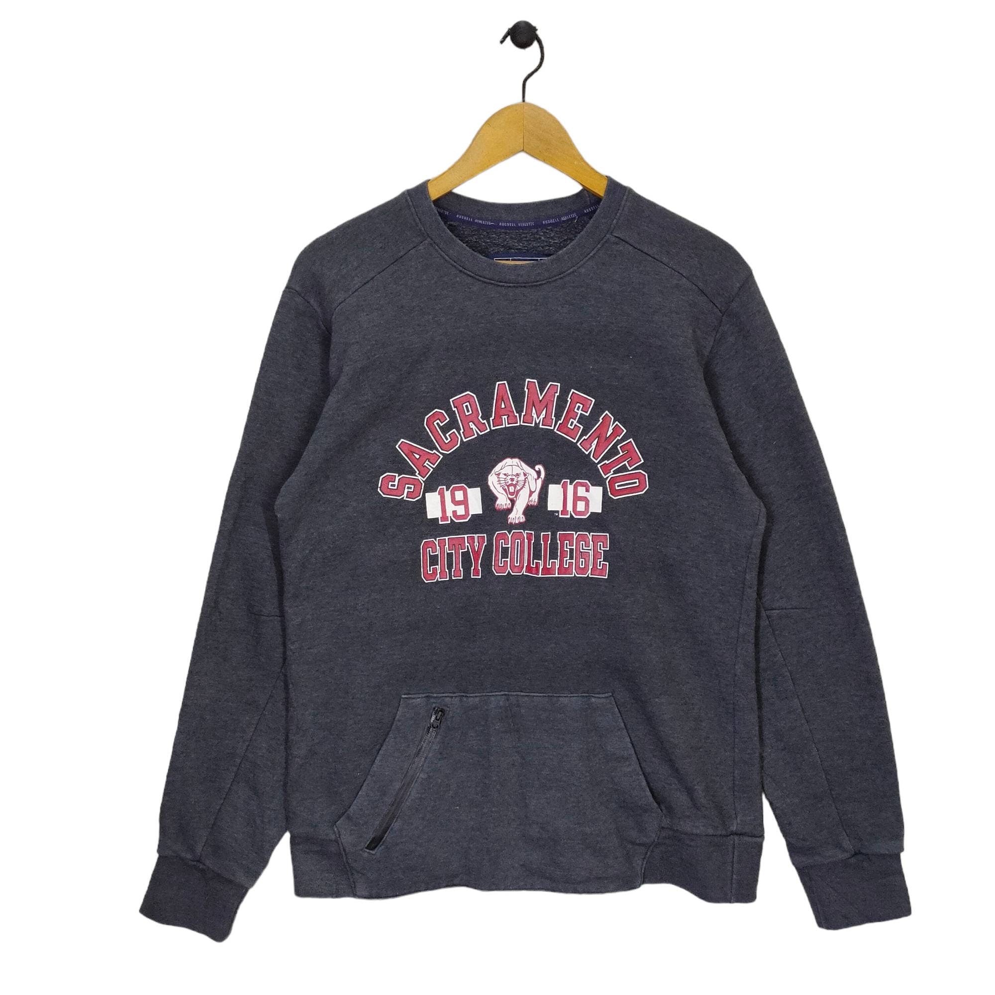 Y2K Sacramento City College Sweatshirt Medium Vintage Russell Athletic Sac City Sweater Jumper Pullover Crewneck Black Size M Sweatshirt – Warm & Stylish · Perfect For Daily Wear