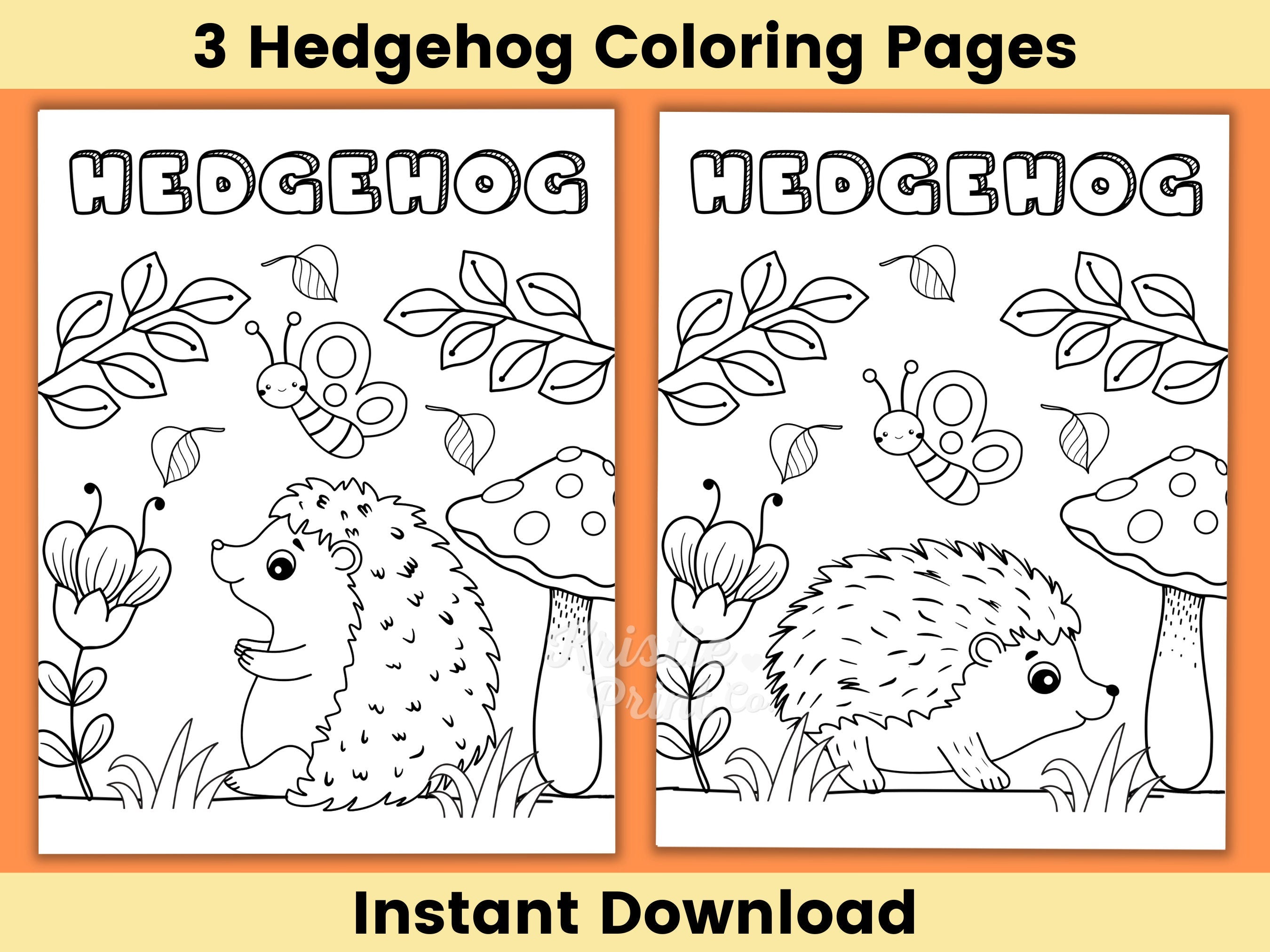 Hedgehog Coloring Page Woodland Coloring Pages for Kids Hedgehog Birthday Kids Party Games Animal Coloring Sheet Baby Shower Activity Graphic Tee – Warm & Stylish · Must-Have Style