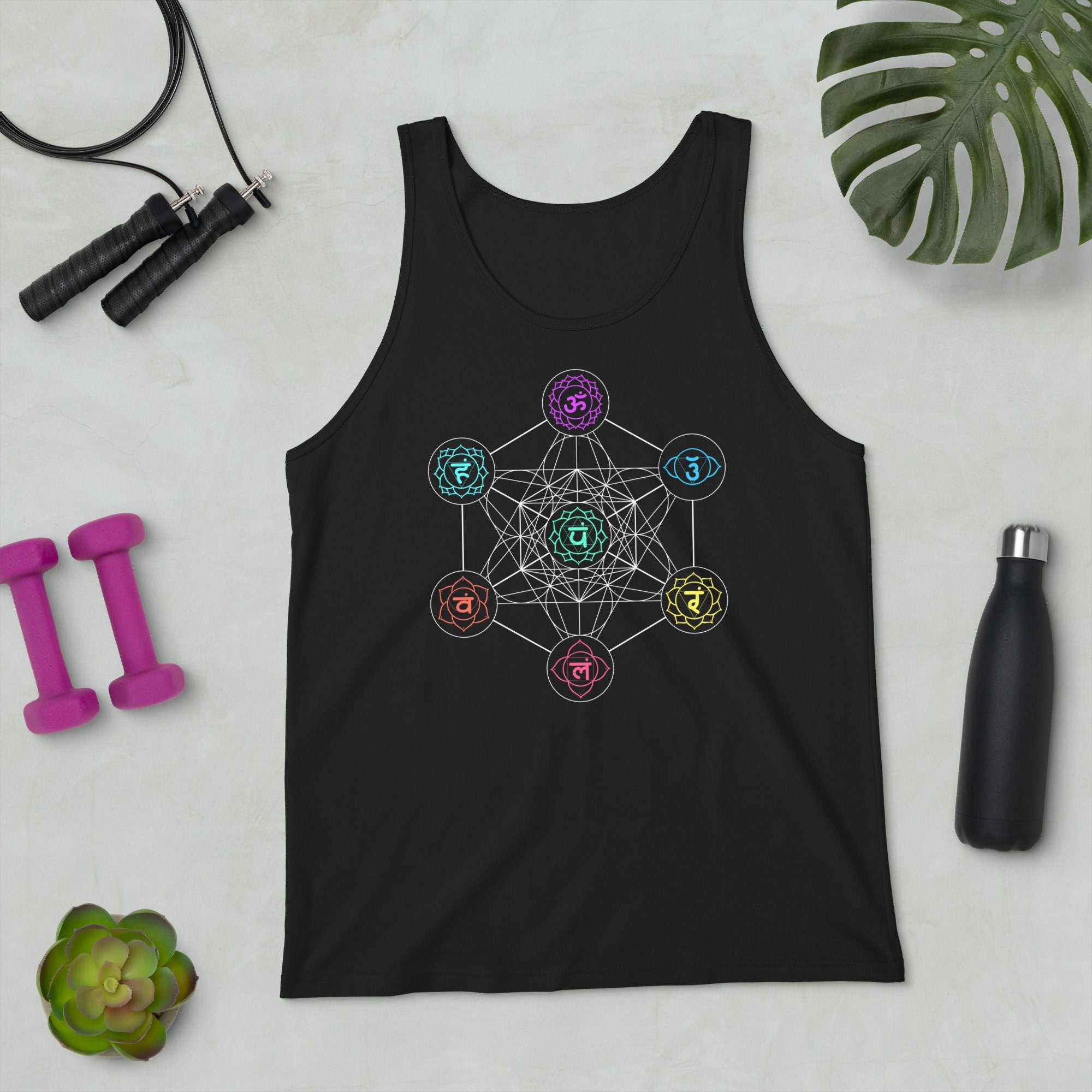 Metatron Cube Tank Top Sacred Geometry Spiritual Chakra Yoga Shirt Tank Top – Bold Style · Must-Have Style