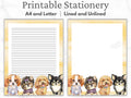 Dog Stationery Puppy Stationary Animal Stationery Printable Stationery Writing Paper Digital Cute Lined Paper Unlined Notes Pages Graphic Tee – Bold Style · Top Pick For Any Outfit