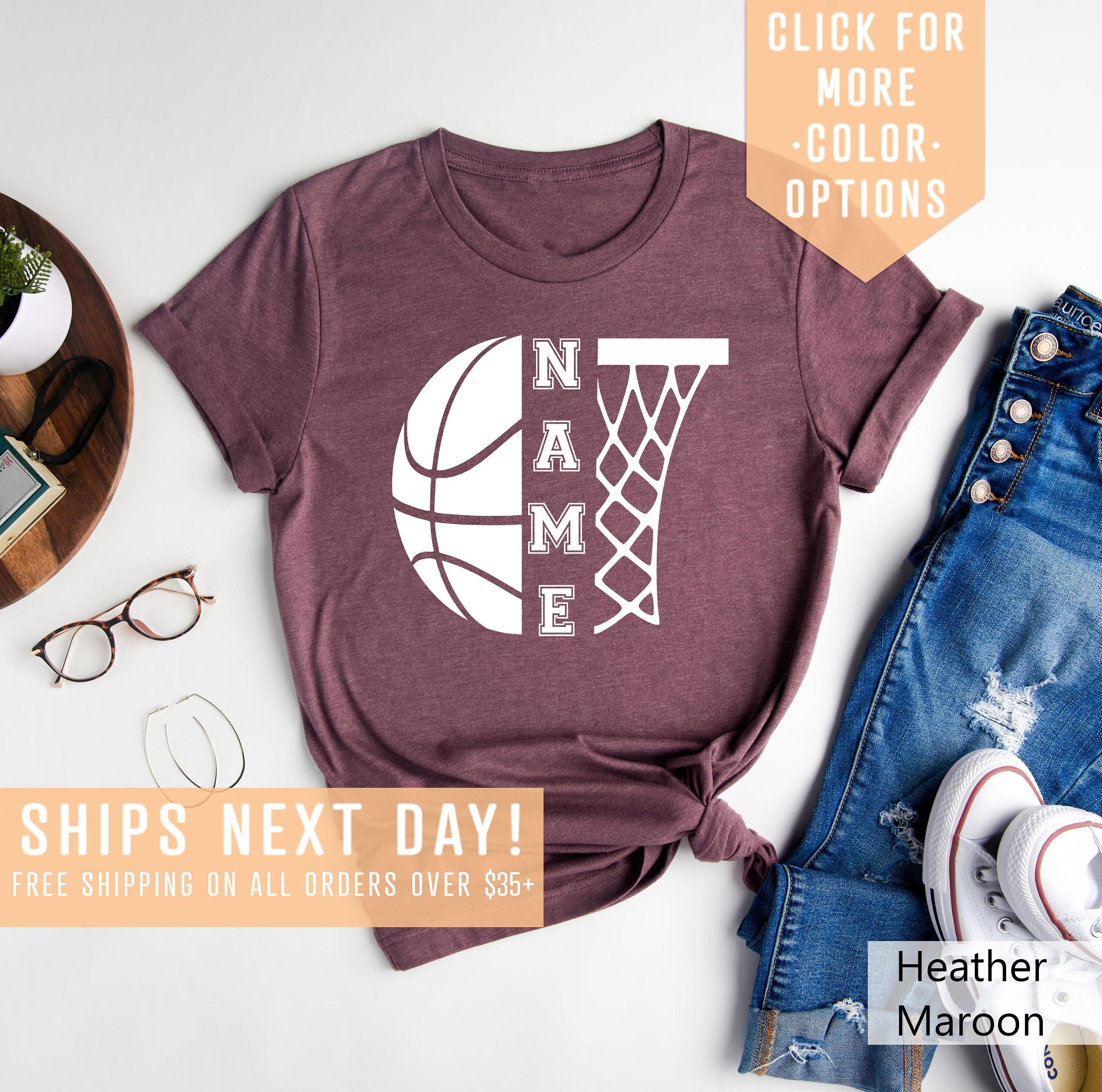 Custom Basketball Shirt Gift For School Team Your Name Sweatshirt Personalized Game Day Shirt Customizable Basketball TeeTeam Spirit Tee Sweatshirt – Easygoing Wear · Trending Graphic Apparel