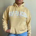 Vtg 90s San Francisco Pastel Yellow Graphic Hoodie Sweatshirt Size Small Medium Hoodie – Feel-Good Design · Top Pick For Any Outfit