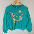 Vintage Hanes Tag Butterfly Big Logo Printed Glitter Sweatshirt Crewneck Pullover Sweater Butterfly Colour Green Size X Large Sweatshirt – Soft Feel · Trending Graphic Apparel