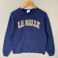 Vintage Hanes Tag La Salle Spellout Big Logo Embroided Sweatshirt Crewneck Pullover Sweater University Colour NavyBlue Size Medium Sweatshirt – Bold Style · Must-Have Style