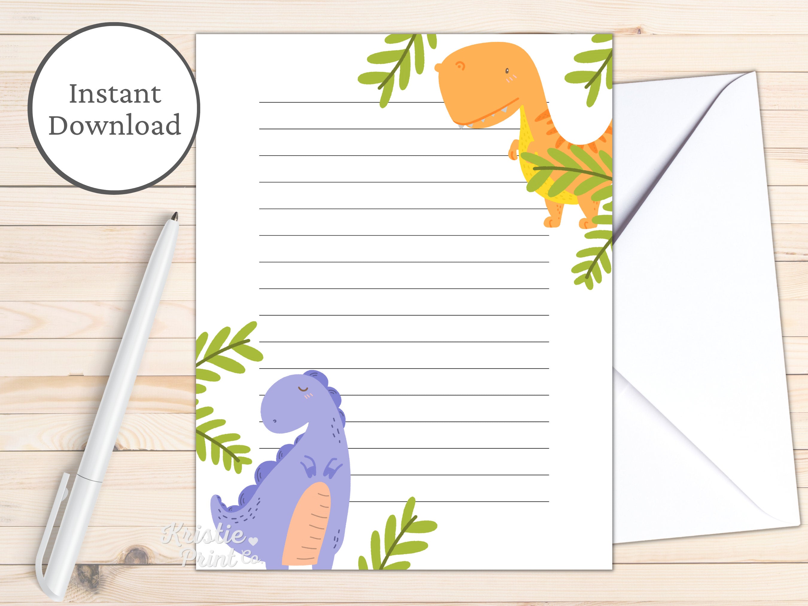 Dinosaur Stationery Stationery Printable Stationery for Boys Cute Stationery Paper Penpal Stationary Kids Writing Paper Lined Paper Graphic Tee – Everyday Comfort · Great Gift For Fans