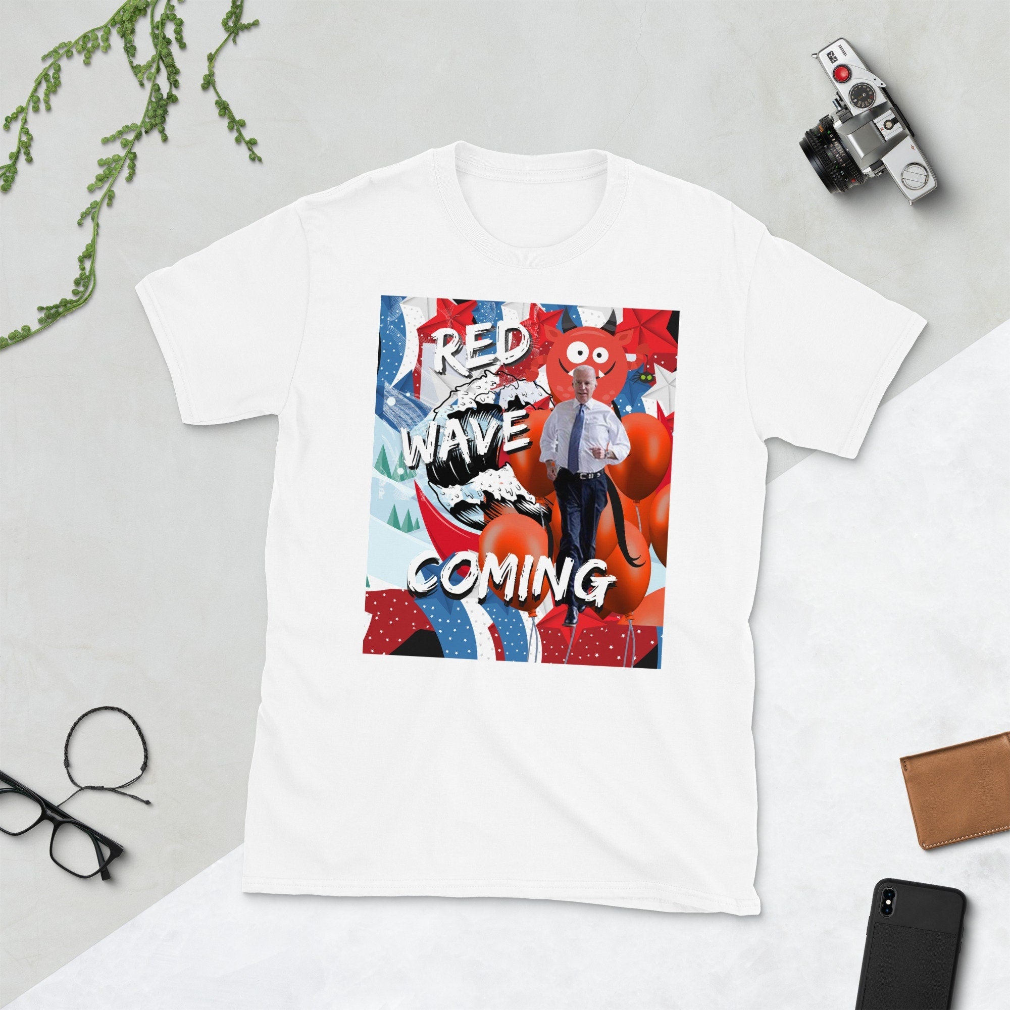 Red Wave Coming Short Sleeve Unisex T Shirt Graphic Tee – Soft Feel · Perfect For Daily Wear