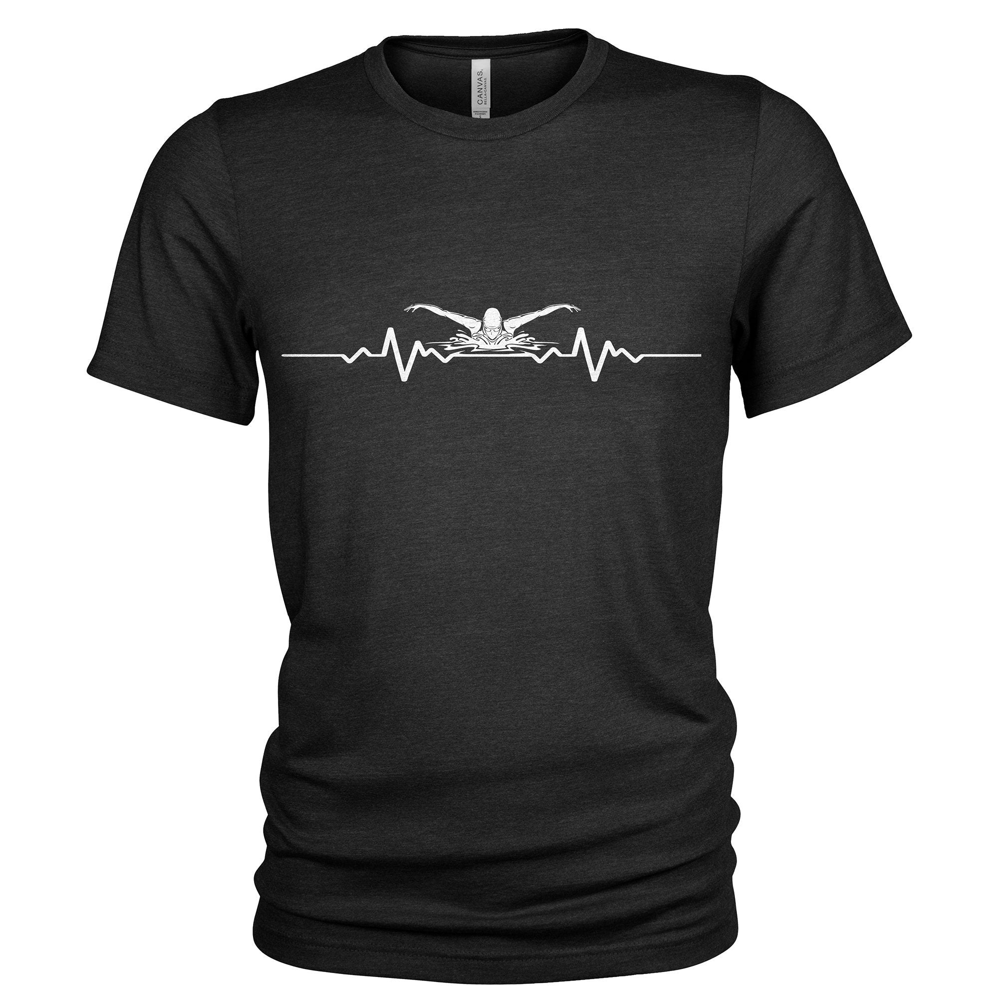 Heartbeat Unisex Organic Cotton T Shirt for Swimmers Sea lake Swimming Cold Water Swim 4707 Graphic Tee – Warm & Stylish · Trending Graphic Apparel