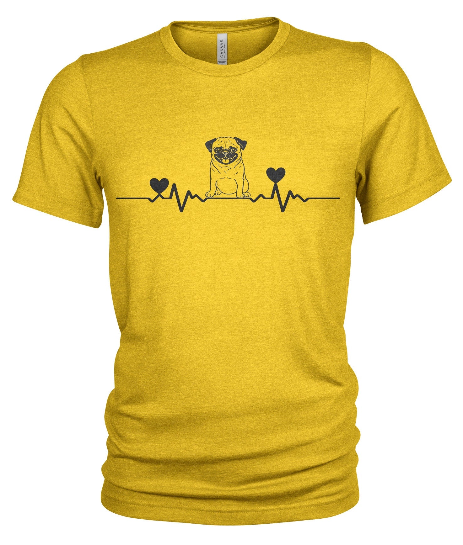 Heartbeat Unisex T Shirt Cute Pug Dog Lovers Organic cotton T shirt 4711 Graphic Tee – Warm & Stylish · Must-Have Style