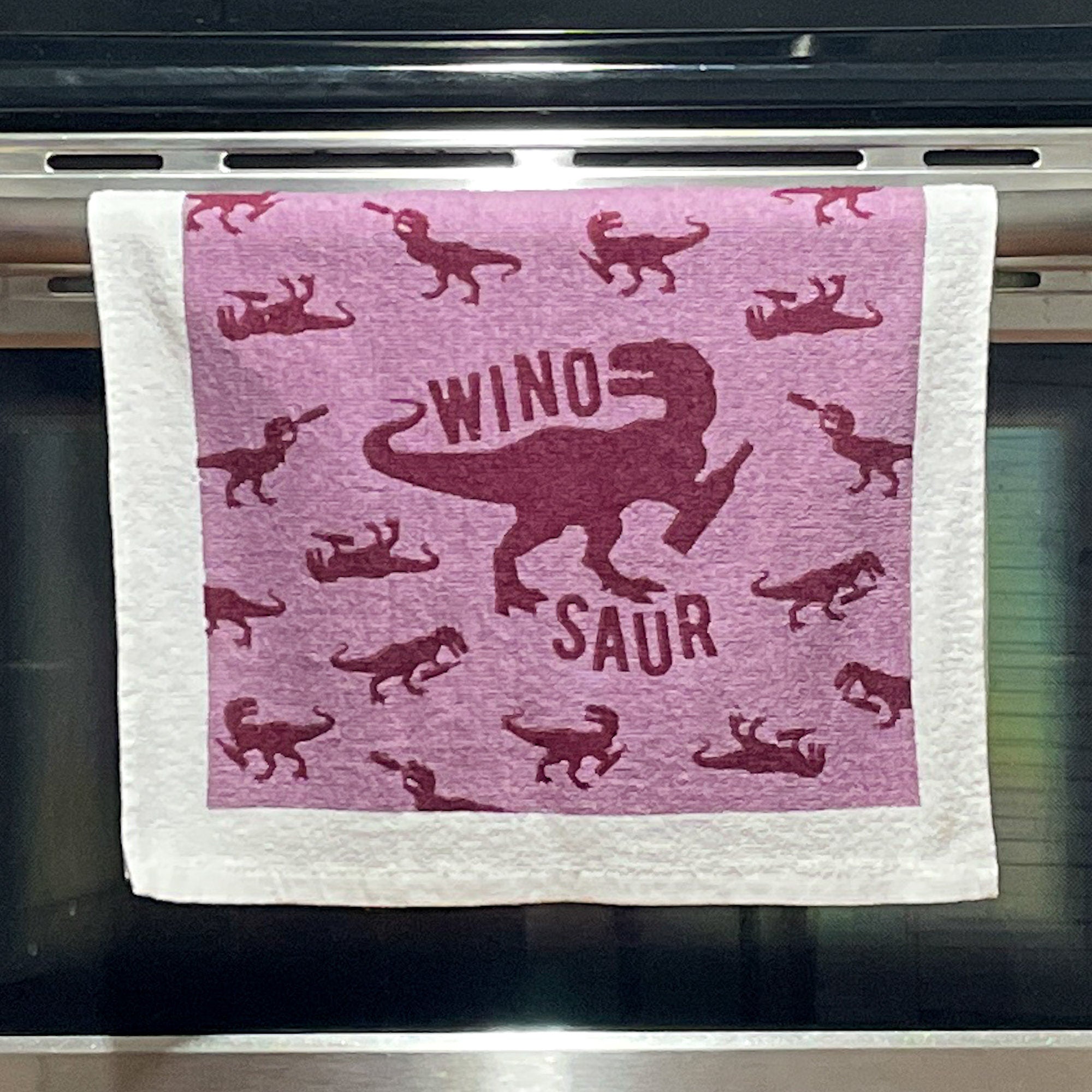 Winosaur Towels Funny Hand Towels Housewarming Gift Christmas Gift Hostess Gift Gifts For Mom Drinking Mom Dinosaur Graphic Tee – Warm & Stylish · Must-Have Style