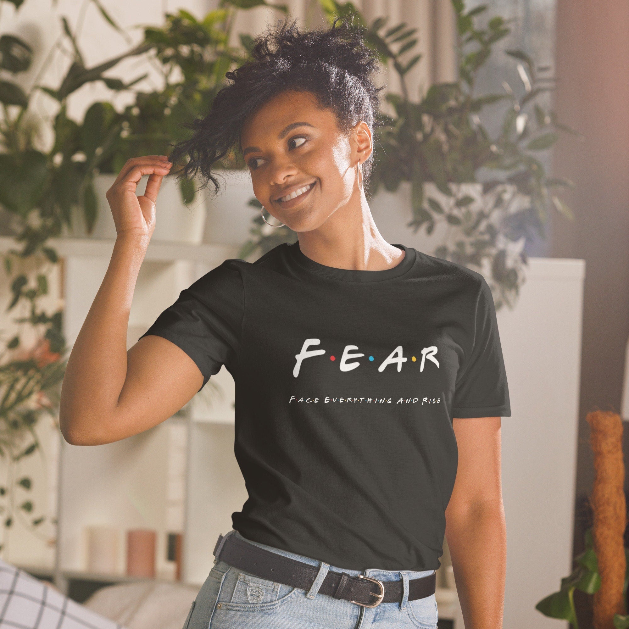 Fear Face Everything And Rise Short Sleeve Unisex T Shirt Graphic Tee – Aesthetic Look · Perfect For Daily Wear