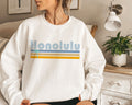 Honolulu Hawaii Sweatshirt Retro Palm Tree Adult Unisex Crewneck Honolulu Sweatshirt Personalization Available Sweatshirt – Feel-Good Design · Perfect For Daily Wear