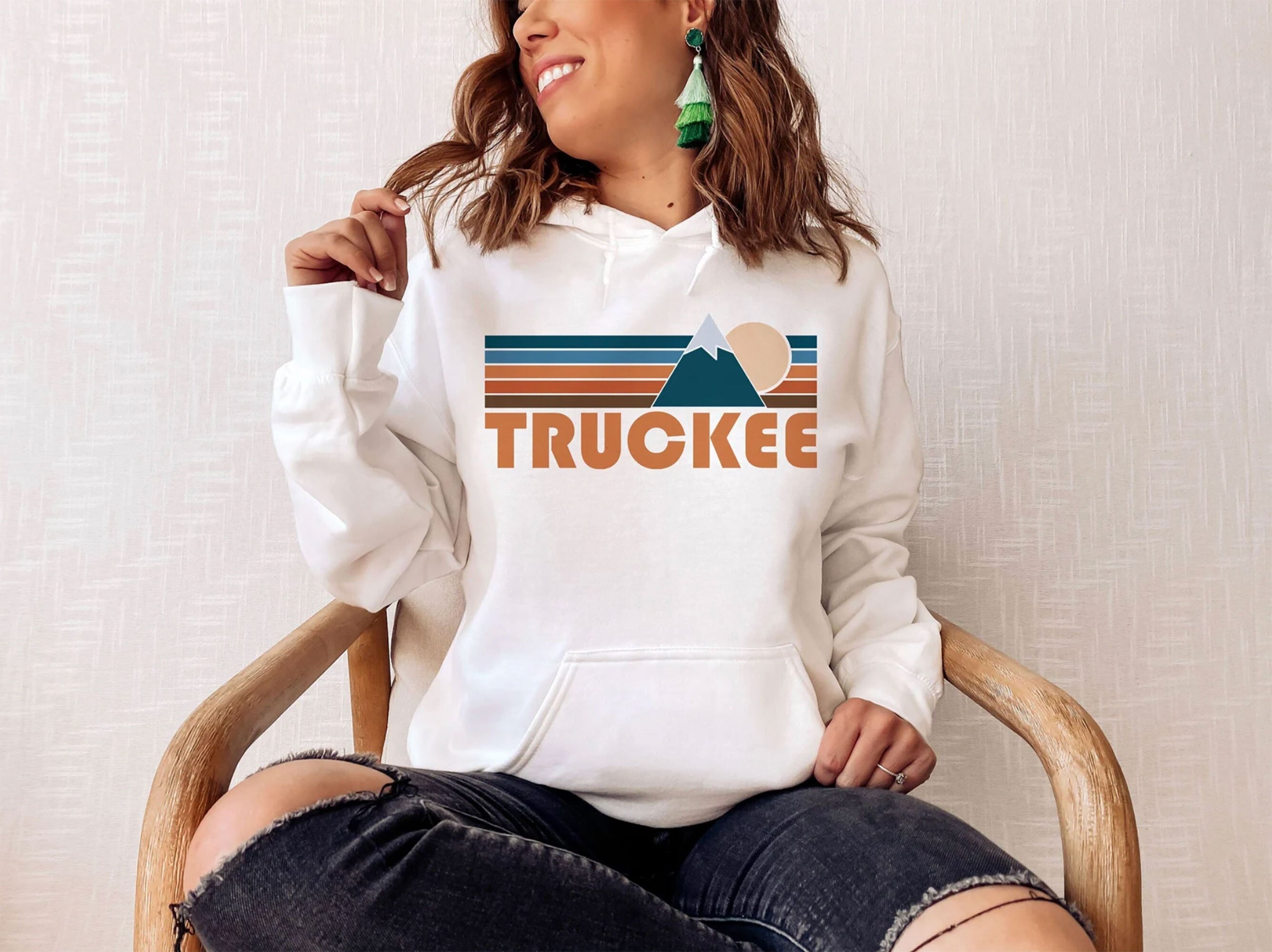 Truckee California Hoodie Retro Mountain Unisex Truckee Sweatshirt Personalization Available Hoodie – Soft Feel · Top Pick For Any Outfit