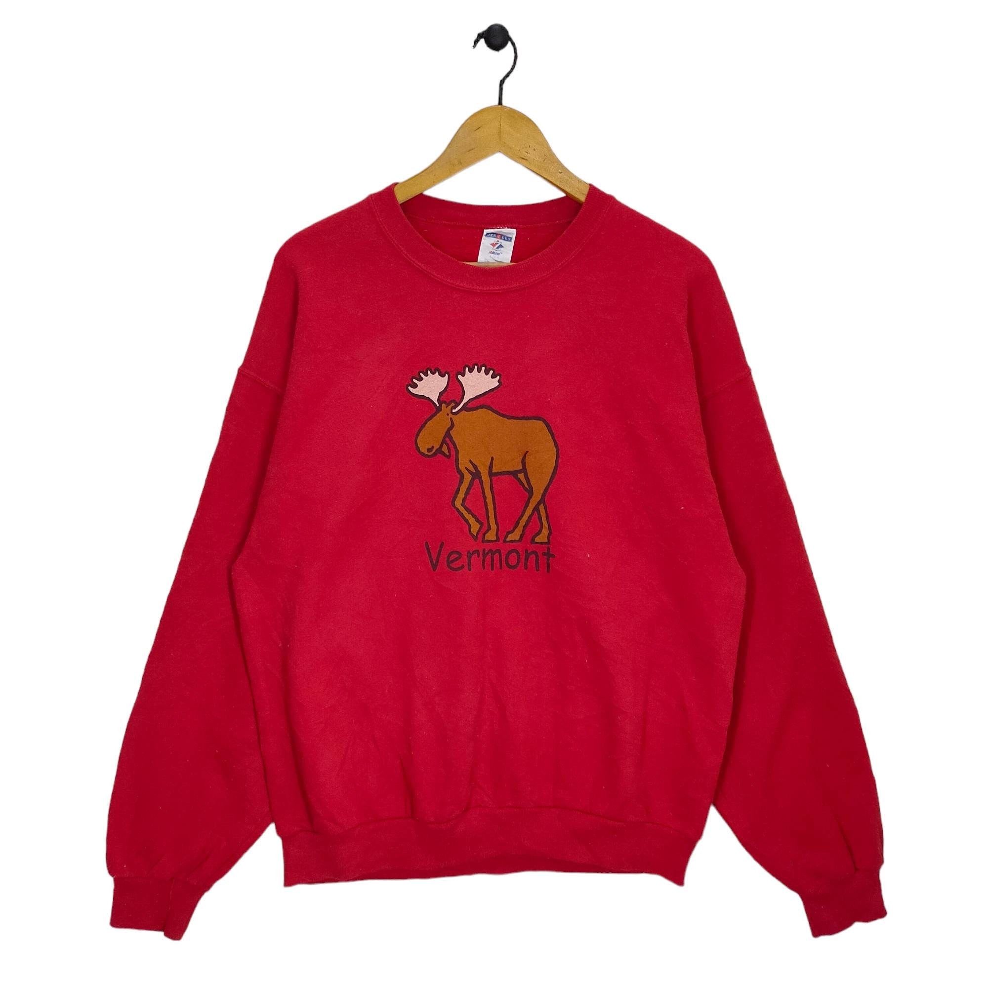 Y2K Vermont Moose Sweatshirt Large Vintage University of Vermont Sweater Jumper Pullover Crewneck Red Size L Sweatshirt – Fan Favorite · Perfect For Daily Wear
