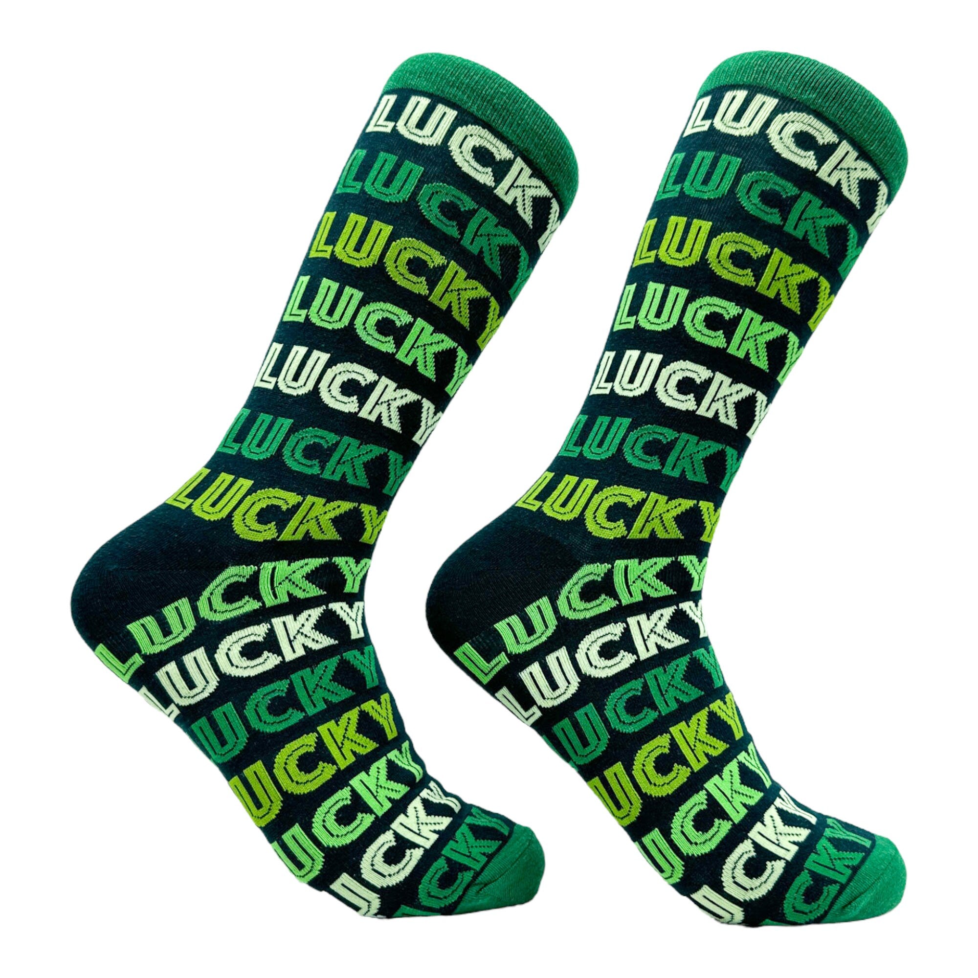 Lucky Socks Funny Unisex St Patricks Day Socks Clover Socks Funky Socks Funny Drinking Socks Lucky Lucky Lucky Compression Socks Graphic Tee – Aesthetic Look · Perfect For Daily Wear