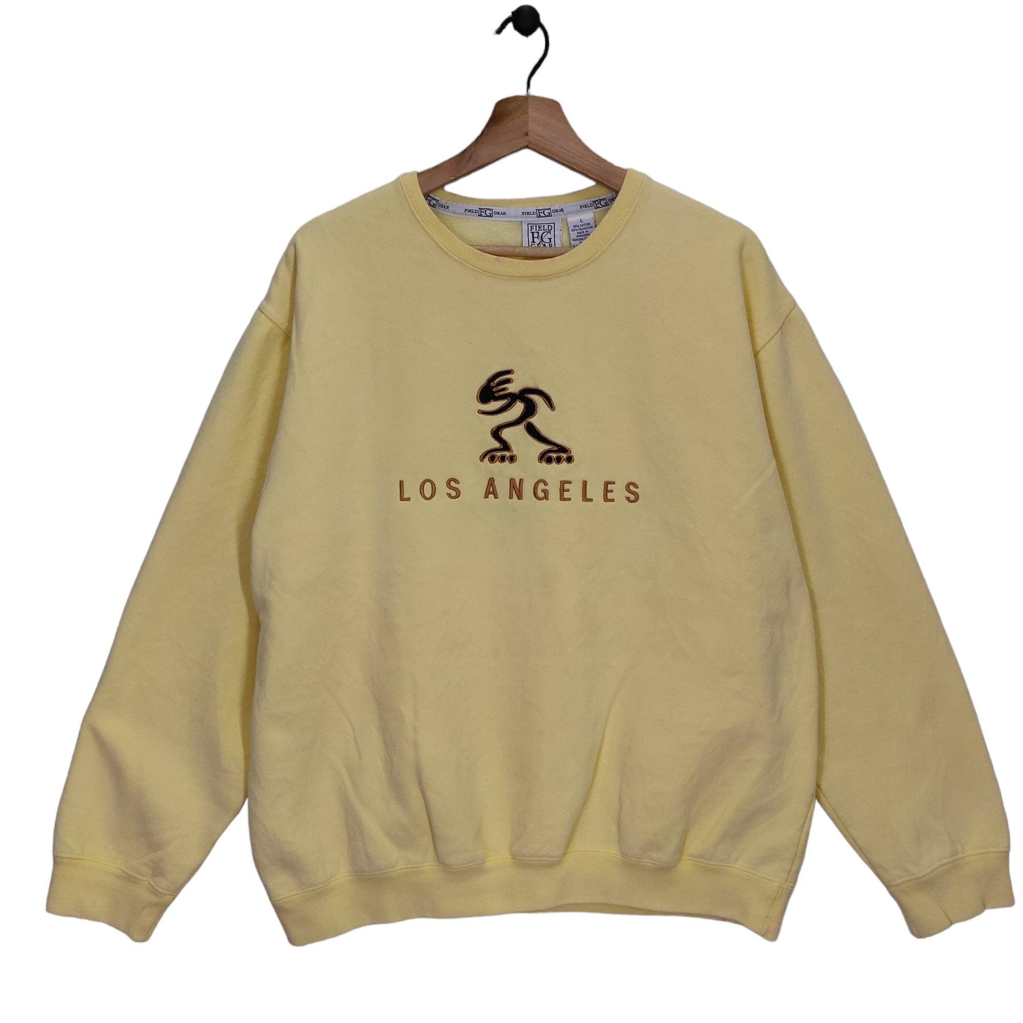 Vintage Los Angeles Crewneck Sweatshirt Roller Skating Field Gear Sweater American Streetwear Large Sweatshirt – Bold Style · Top Pick For Any Outfit
