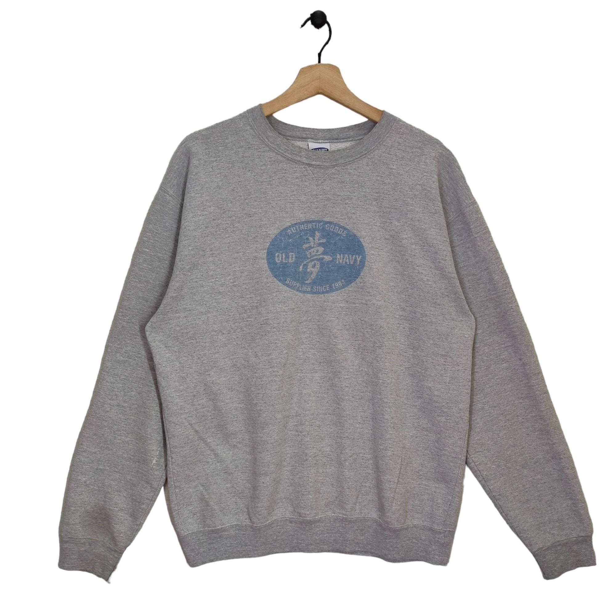 Vintage Old Navy Sweater Made in USA American Streetwear Gray Jumper Medium Graphic Tee – Bold Style · Trending Graphic Apparel