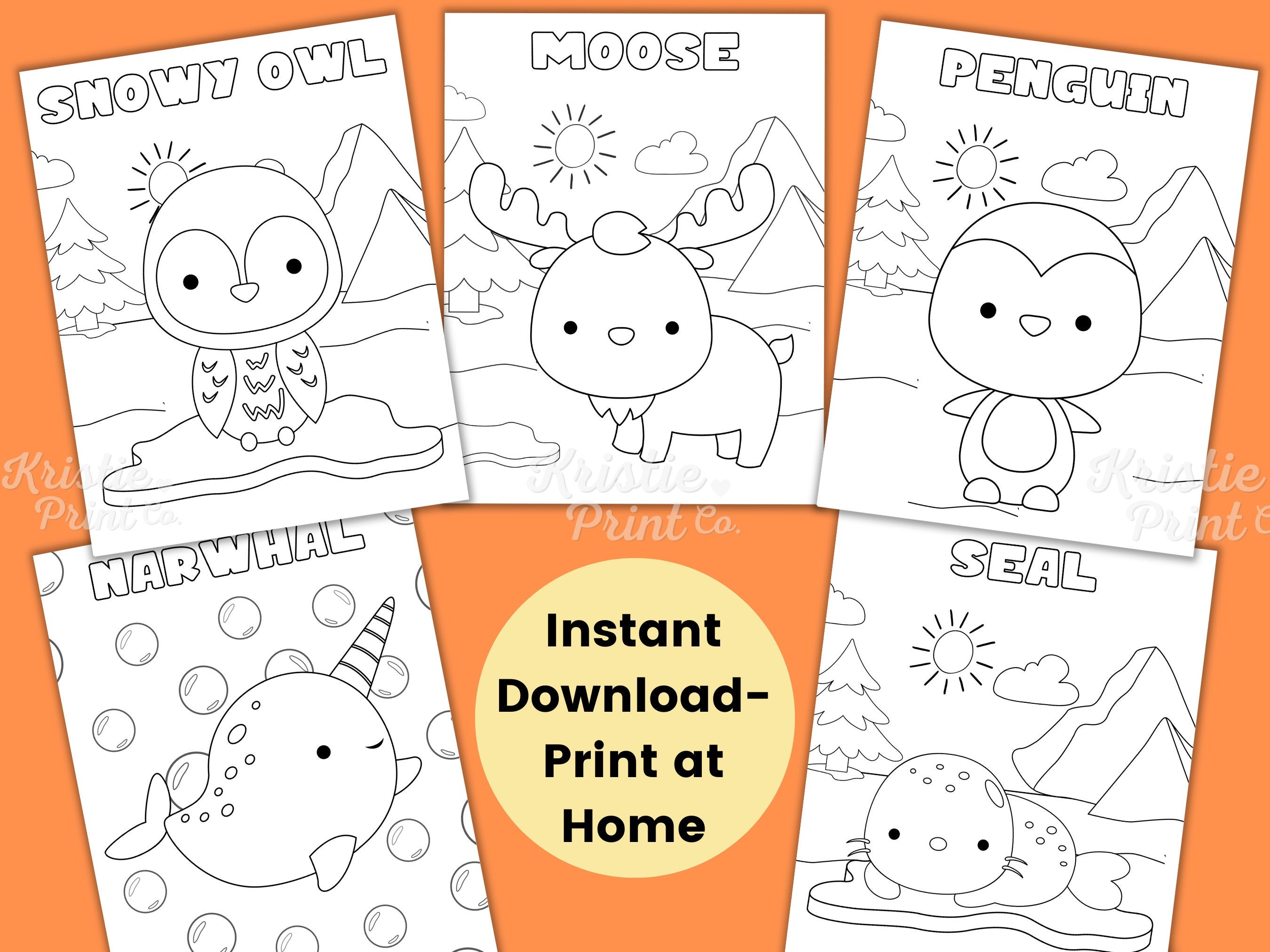 Arctic Animals Coloring Pages for Kids Arctic Animals Activities Winter Coloring Pages Winter Activities for Kids Preschool Printables Graphic Tee – Soft Feel · Must-Have Style