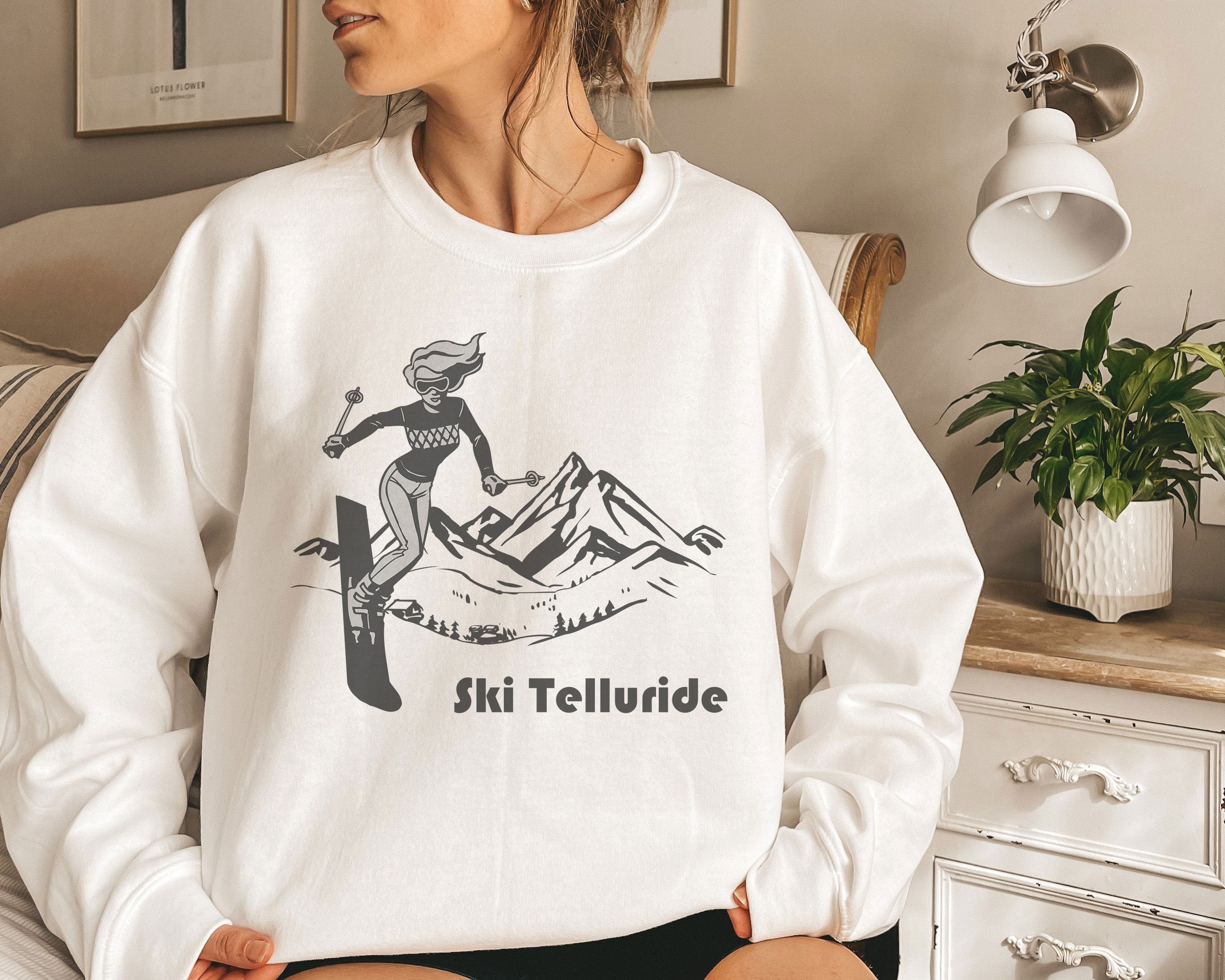 Telluride Colorado Sweatshirt Retro Ski Unisex Telluride Sweatshirt Personalization Available Sweatshirt – Feel-Good Design · Trending Graphic Apparel