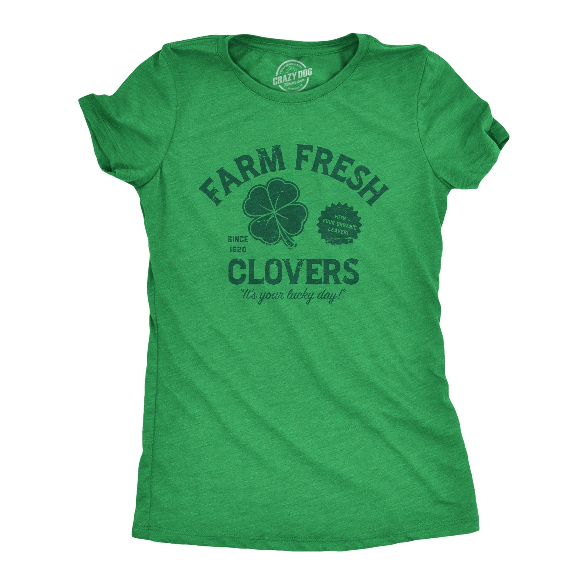Farm Fresh Clover It39s Your Lucky Day St Patrick Day Shirt Luck Of The Irish Green Clover Shirt Woman Farm Shirts Funny Shirts Women Graphic Tee – Aesthetic Look · Perfect For Daily Wear