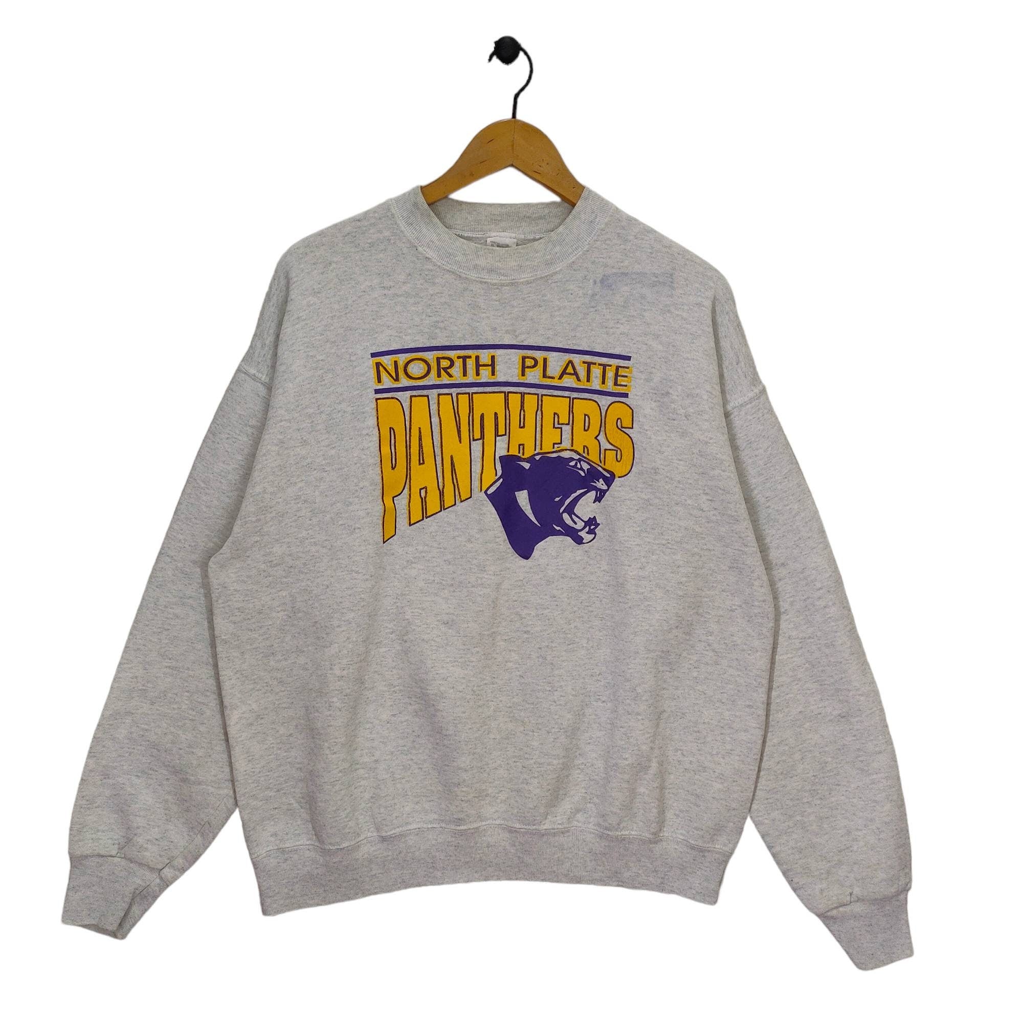 90s North Platte Panthers Crewneck Sweatshirt Vintage Fruit of The Loom Sweater Jumper Size XL Sweatshirt – Aesthetic Look · Great Gift For Fans