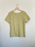 Green 90s Eddie Bauer Pastel Lime Green Cable Knit Sweater Size XL Graphic Tee – Aesthetic Look · Trending Graphic Apparel