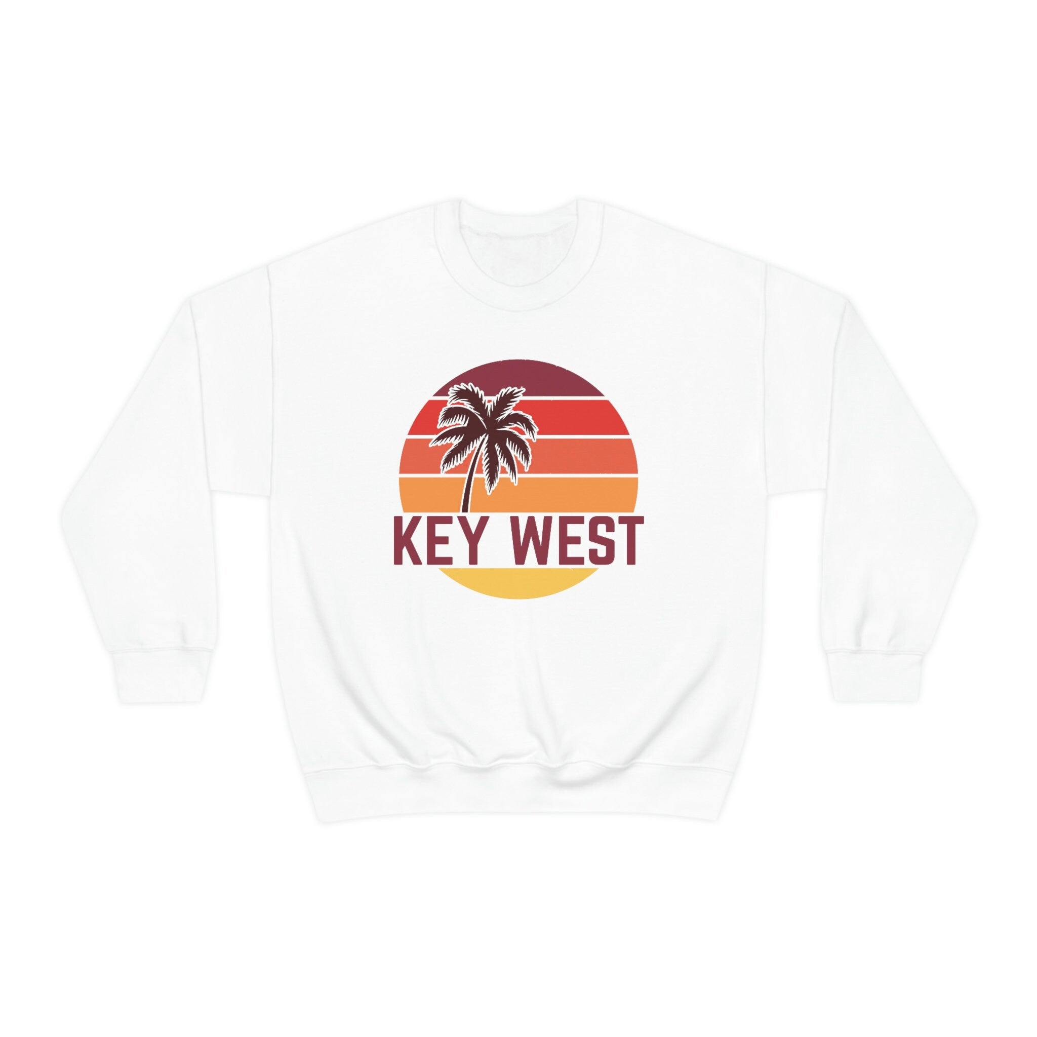 Key West Florida Sweatshirt Unisex Retro Palm Tree Crewneck Key West Sweatshirt Personalization Available Sweatshirt – Everyday Comfort · Must-Have Style