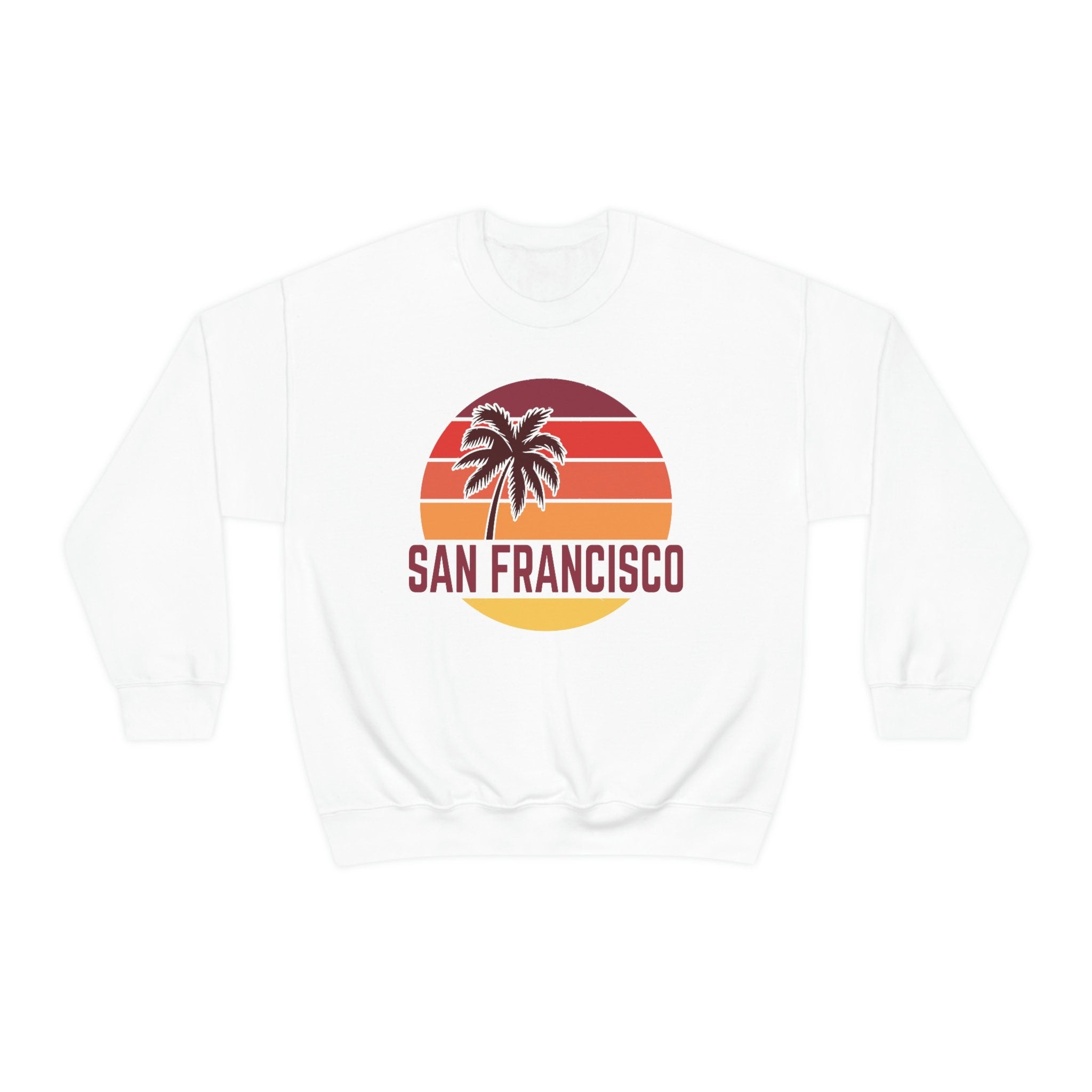 San Francisco California Sweatshirt Unisex Retro Palm Tree Crewneck San Francisco Sweatshirt Personalization Available Sweatshirt – Aesthetic Look · Must-Have Style