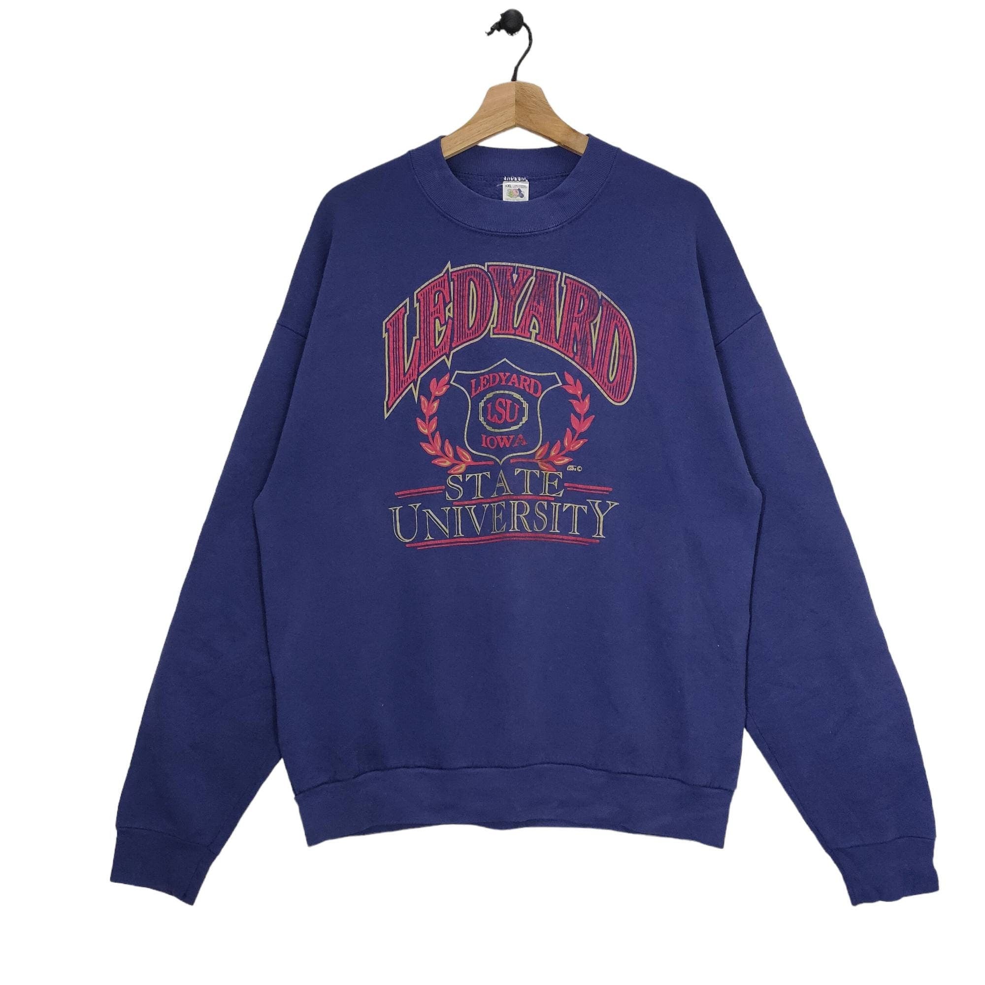 90s LSU Crewneck Vintage Fruit of the Loom Sweater Ledyard Iowa State University Jumper Navy Blue Graphic Tee – Soft Feel · Top Pick For Any Outfit